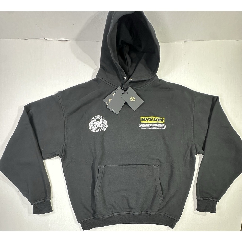 Darc Sport Wolves Club Hoodie Run With Us Vintage Pierce Black Medium NWT Rare - Picture 2 of 9
